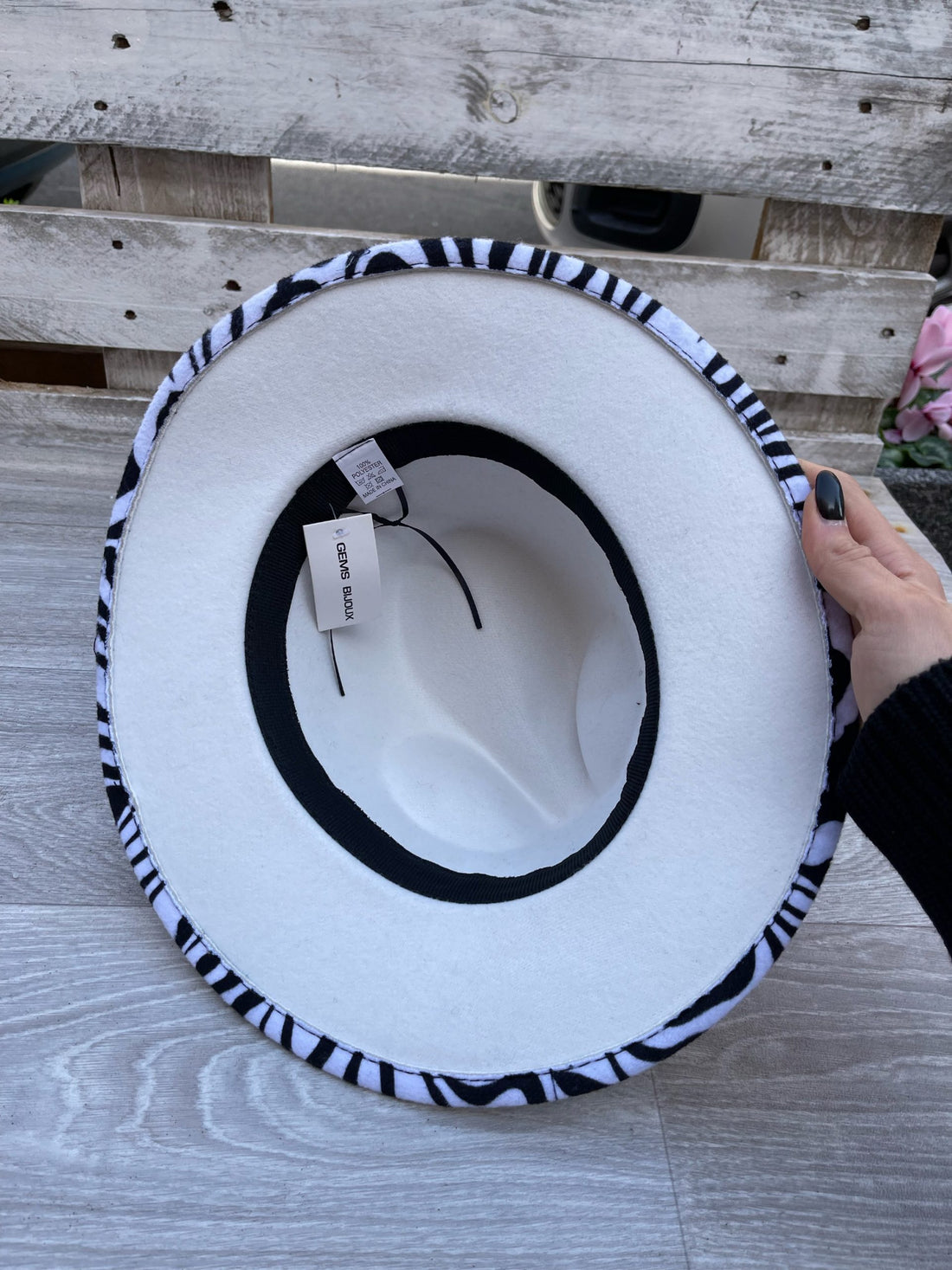 Cappello falda larga zebra bianco - Wonderstyle